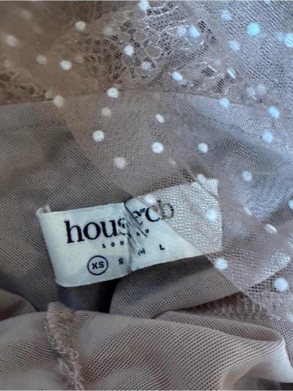 House of CB Sorrel Blush Lace Frill Mini Dress XS Luxury Glam - Picture 5 of 6